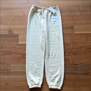 Women's Cream Joggers with Heart Detail